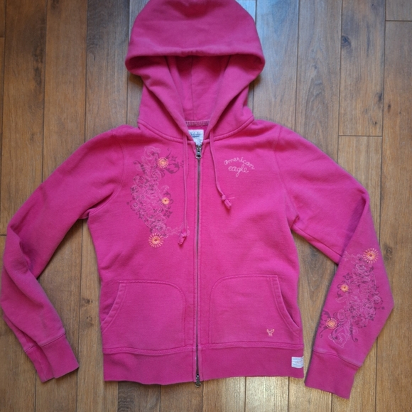 American Eagle Outfitters Pink Women's Full Zip  Hoodie Medium - Picture 6 of 16